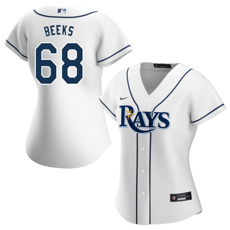 Nike Women #68 Jalen Beeks Tampa Bay Rays Baseball Jerseys Sale-White